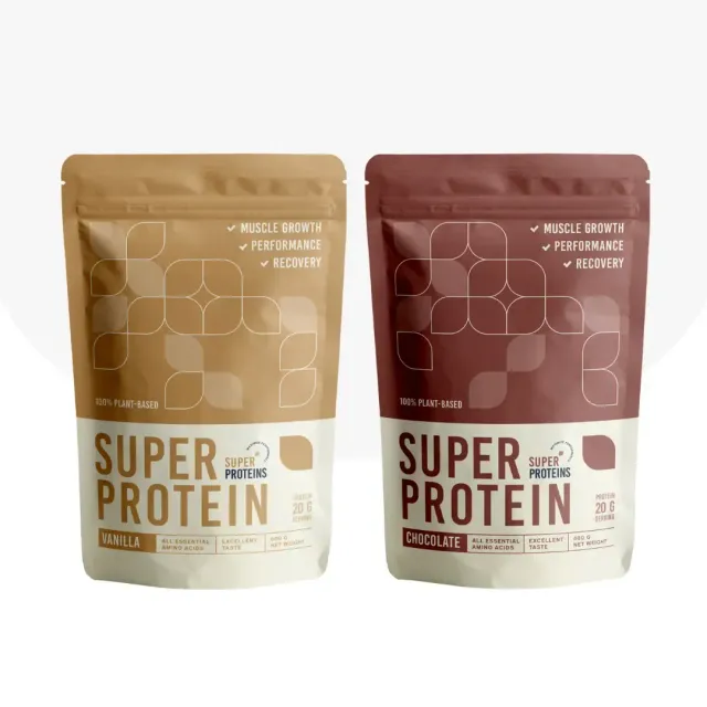 SuperProtein proteinpulver chokolade vanilje 2 x 600g vegansk