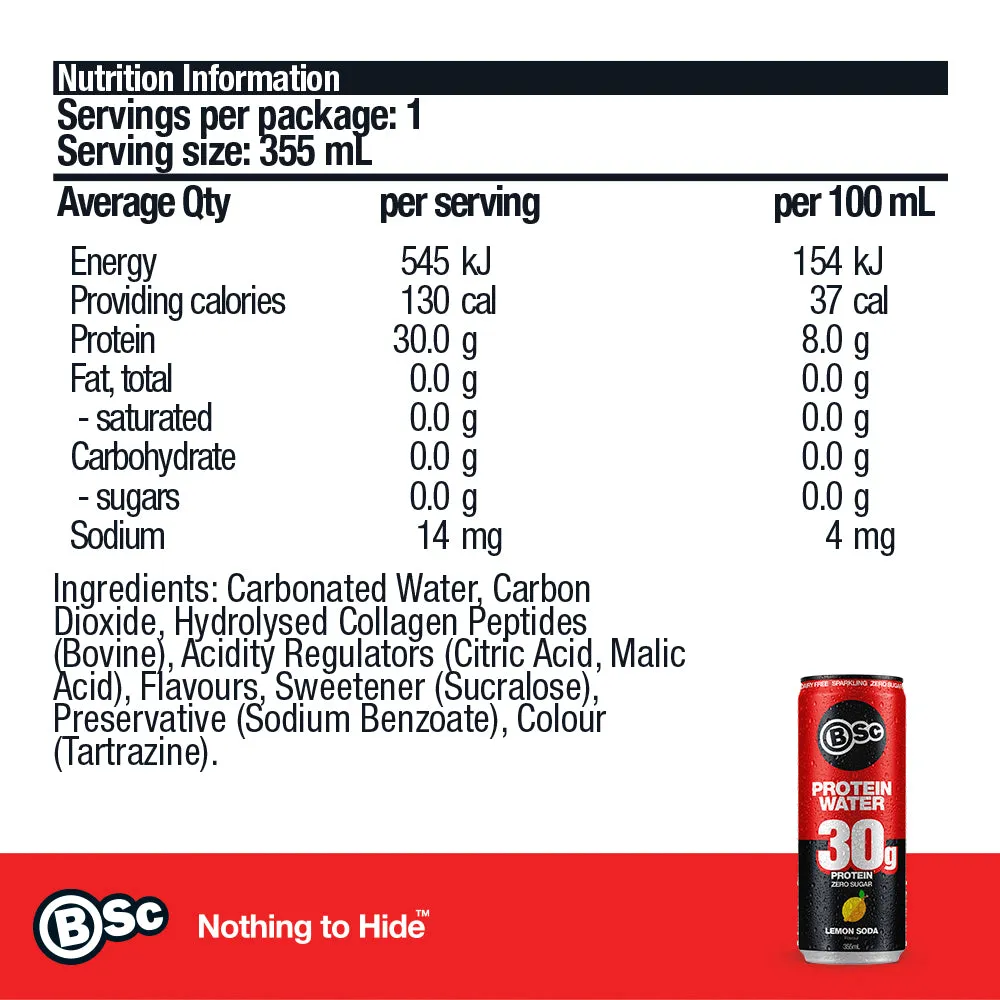 BSc 30g Protein Water proteindrik 12-pak grape zero sugar