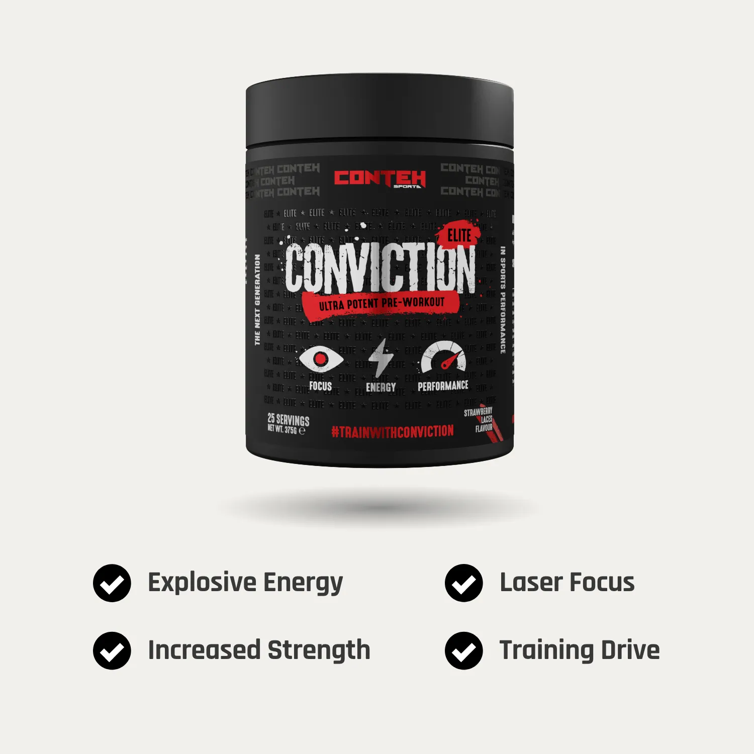 Conteh Sports Conviction Elite Pre-Workout Candy Apple 350mg koffein