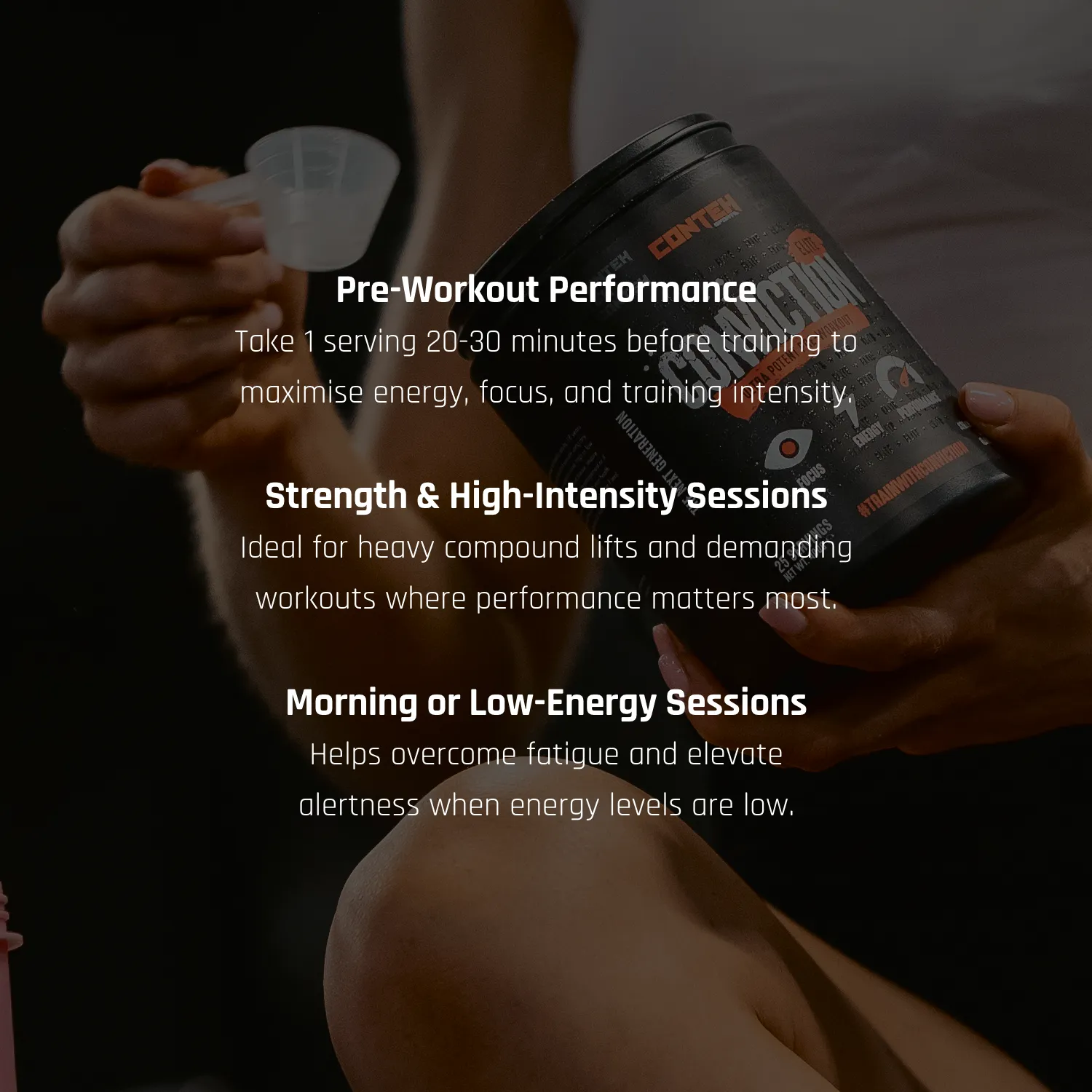 Conteh Sports Conviction Elite Pre-Workout Candy Apple 350mg koffein