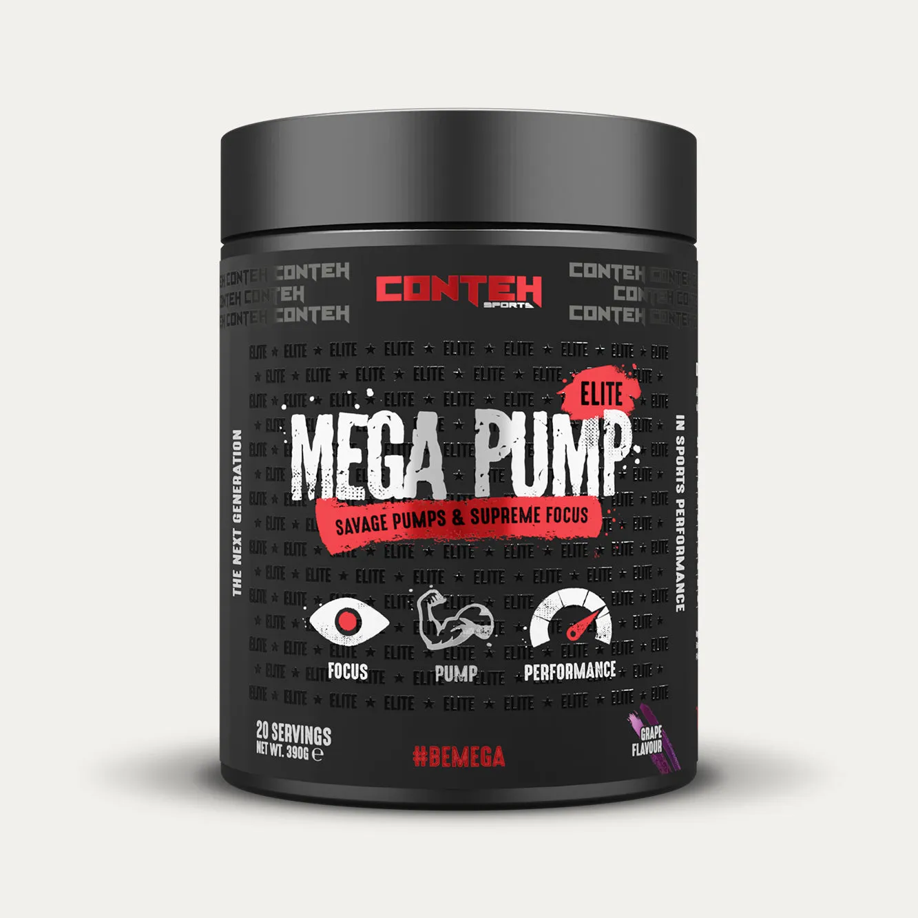 Conteh Sports Mega Pump Elite pre-workout koffeinfri Grape