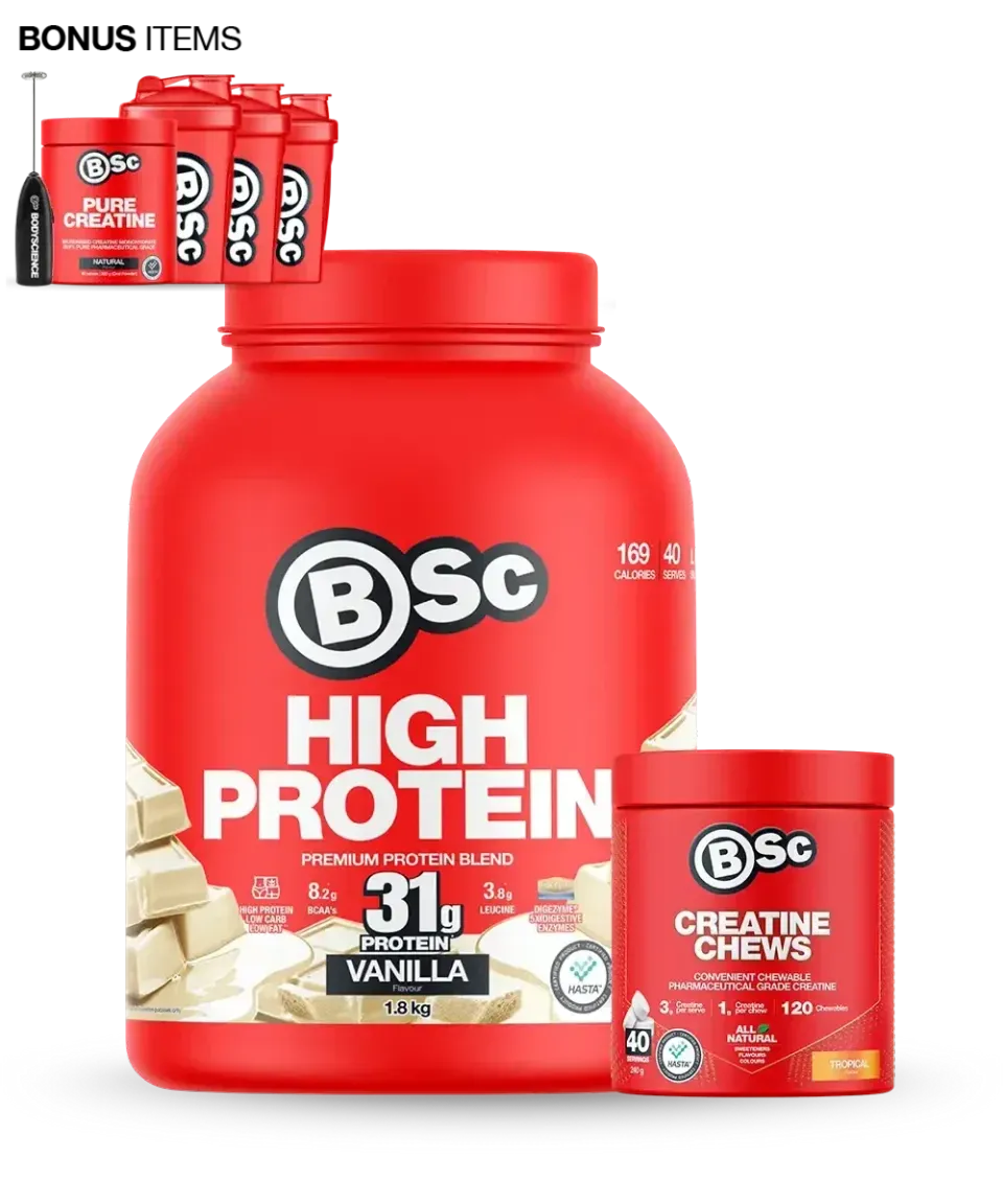 BSc High Protein Bundle Welcome proteinpulver chokolade 3 shakere