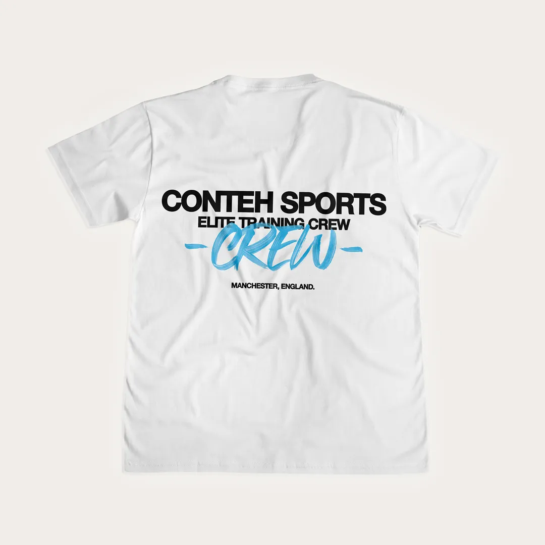Conteh Sports Crew T-shirt hvid bomuld Large