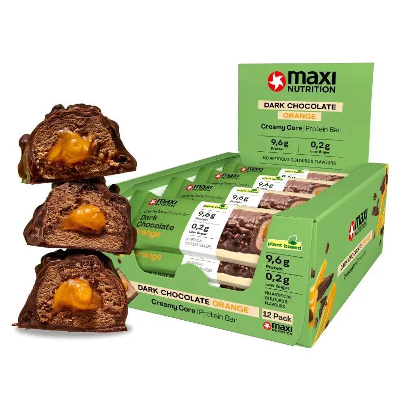 MaxiNutrition Vegan Creamy Core proteinbar chocolate fudge 12x45g