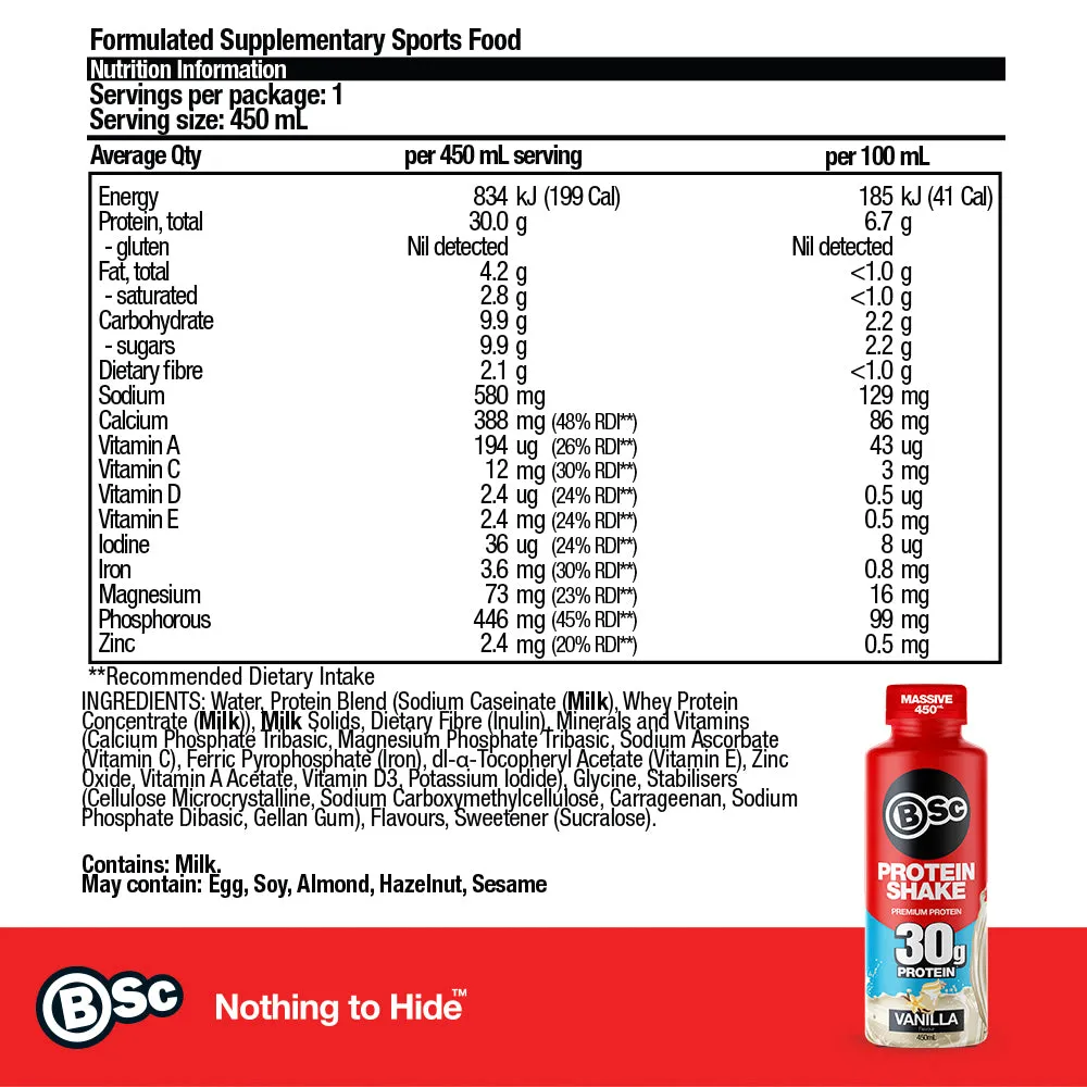 BSc RTD Protein Shake proteinshake 6-pack 30g protein
