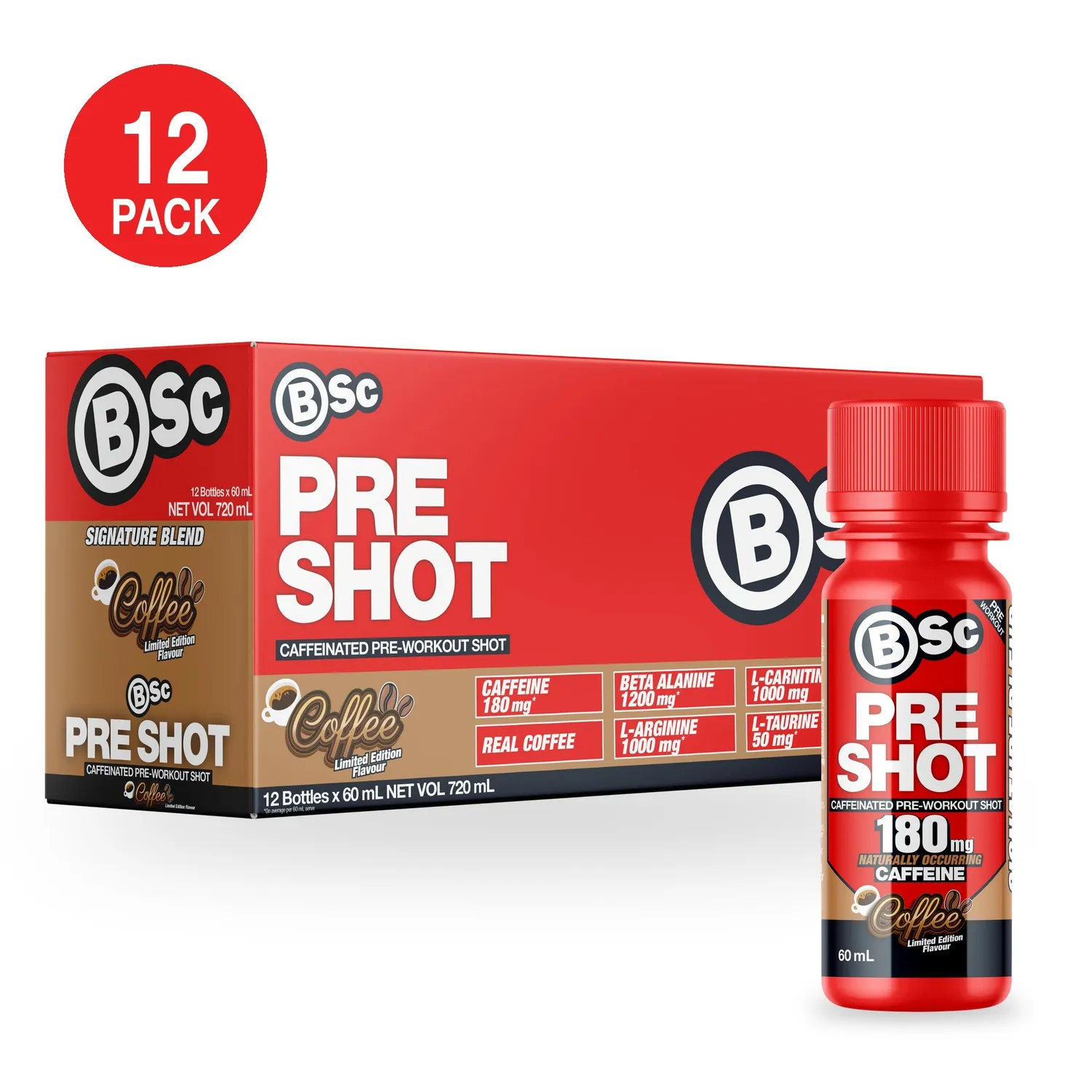 BSc Pre-Workout Shot pre workout shot Zappo Sour Cola 12-pak