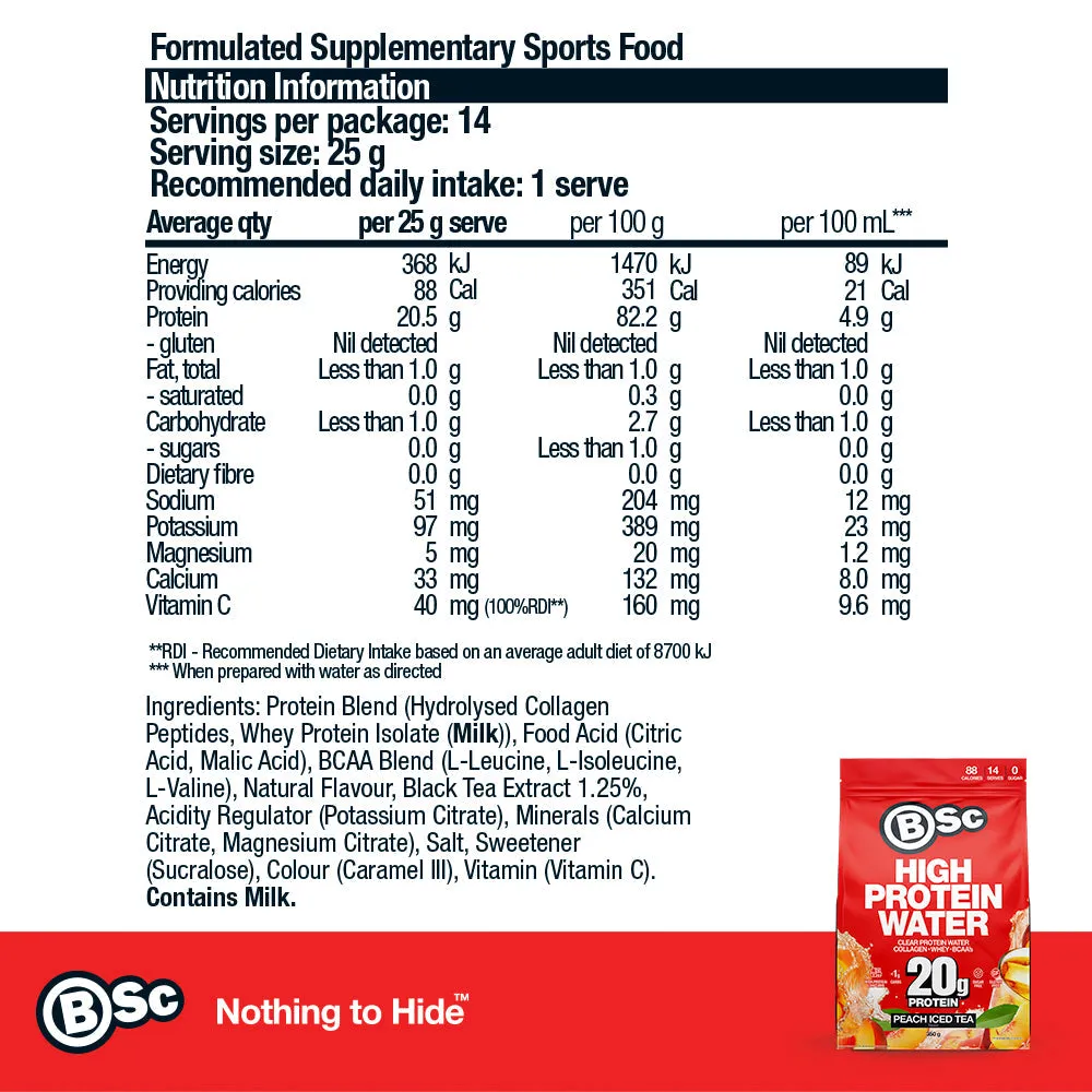 BSc Protein Water bundle jordbær lime og fersken 2-pak