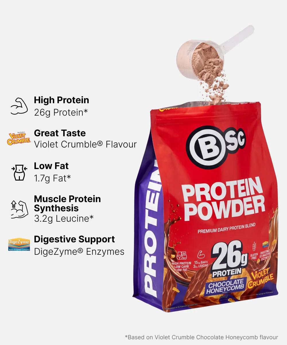 BSc Violet Crumble Proteinpulver Chocolate Honeycomb 400g