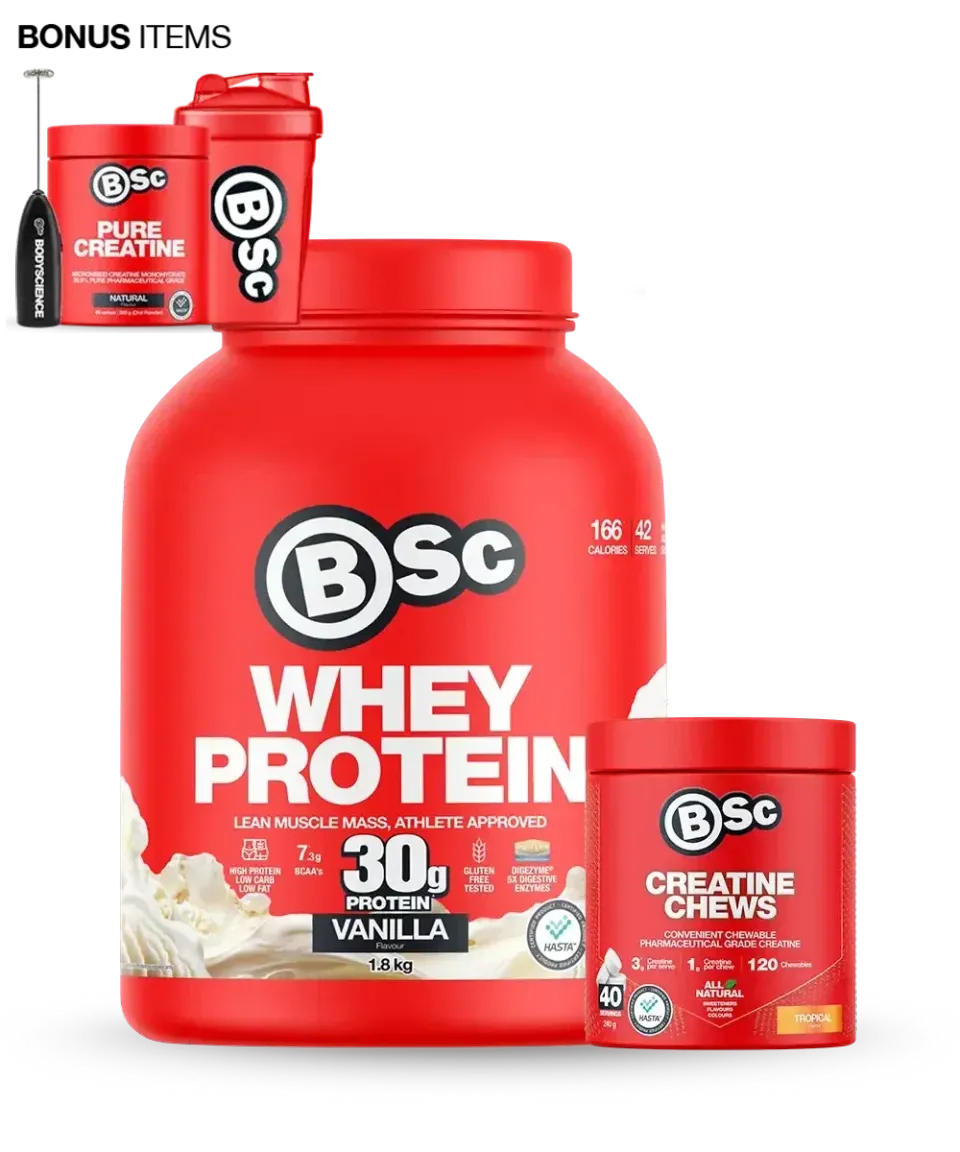 BSc Whey Protein Bundle proteinpulver kreatin chokolade