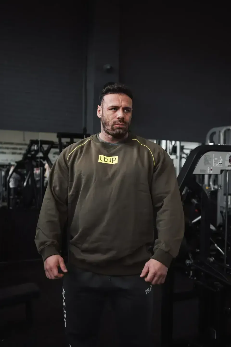 Trained by JP Raglan Sweater taupe lime sweatshirt
