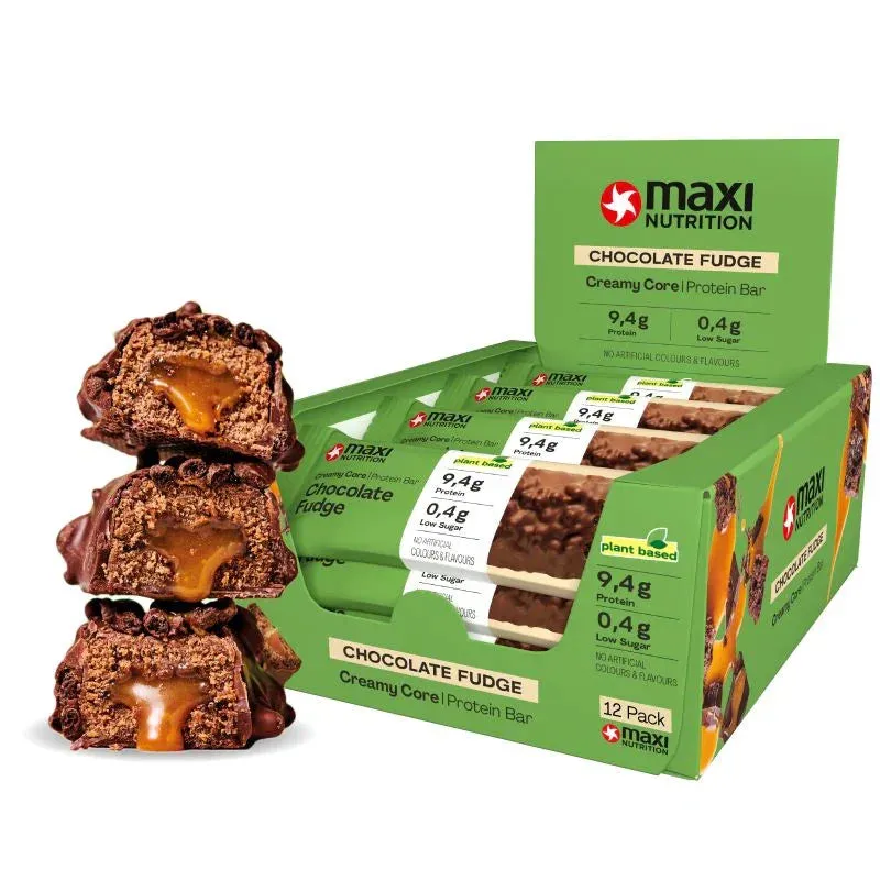 MaxiNutrition Vegan Creamy Core proteinbar chocolate fudge 12x45g