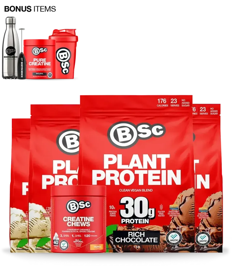 BSc Clean Plant Protein Stor Bundle vanilje 4x1kg vegansk