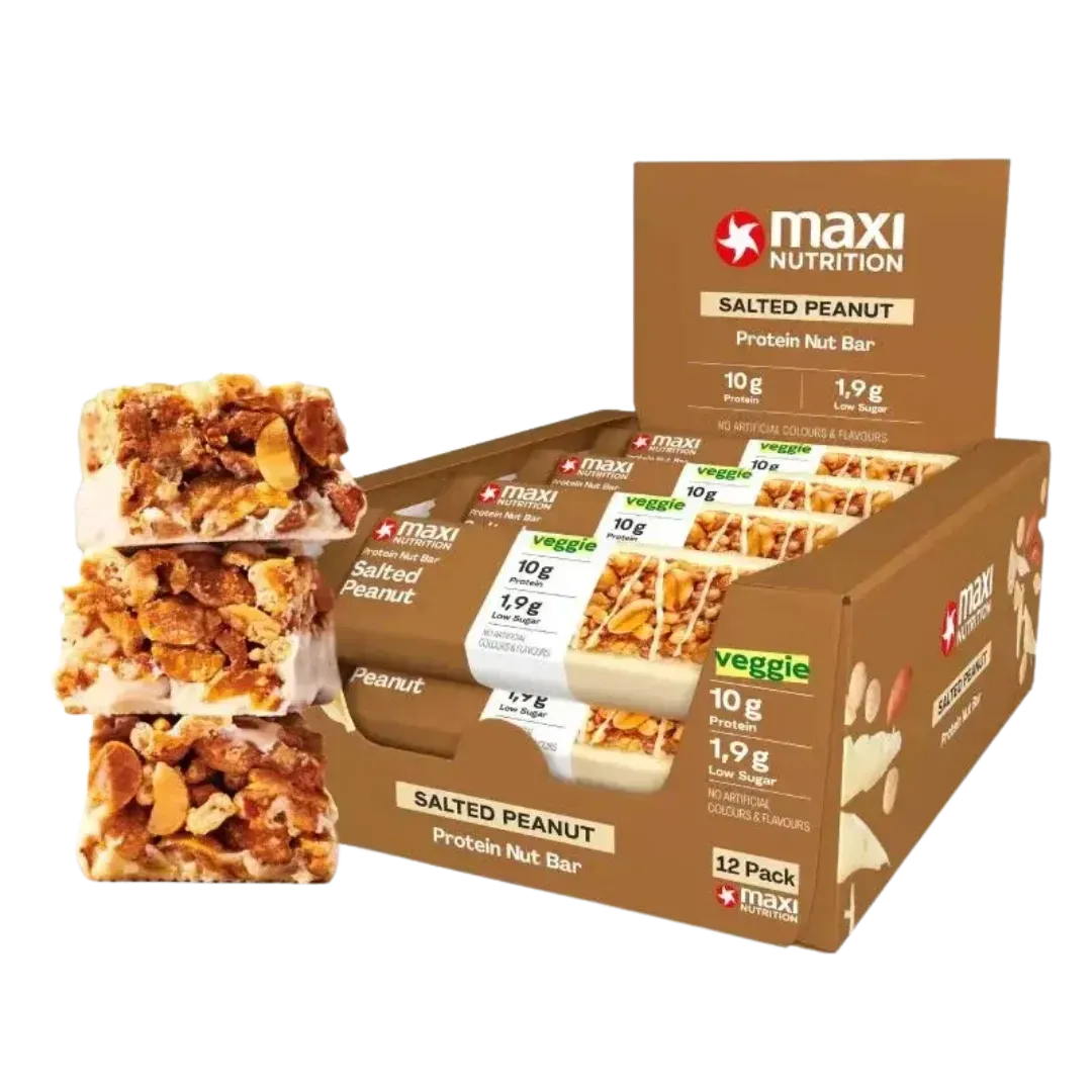 MaxiNutrition Protein Nut Bar Dark Chocolate Peanut 12x46g vegansk