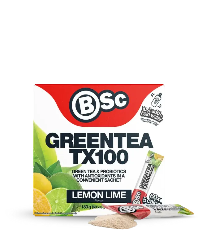 BSc Green Tea TX100 energidrik lemon lime 60 breve