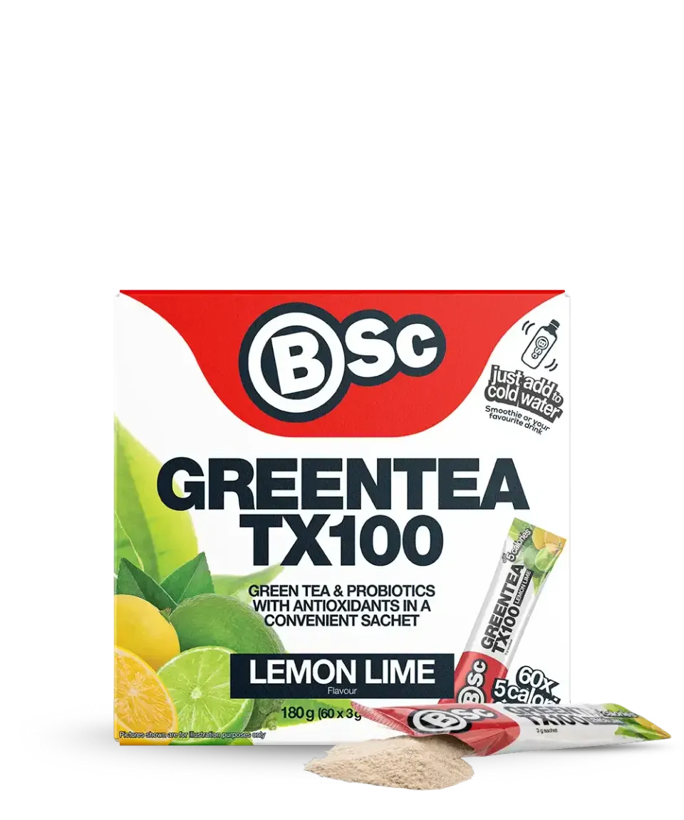 BSc Green Tea TX100 energidrik lemon lime 60 breve
