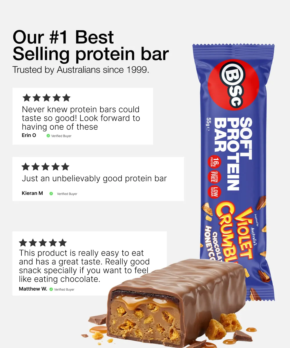 BSc Violet Crumble Soft Protein Bar proteinbar 12 stk 16g