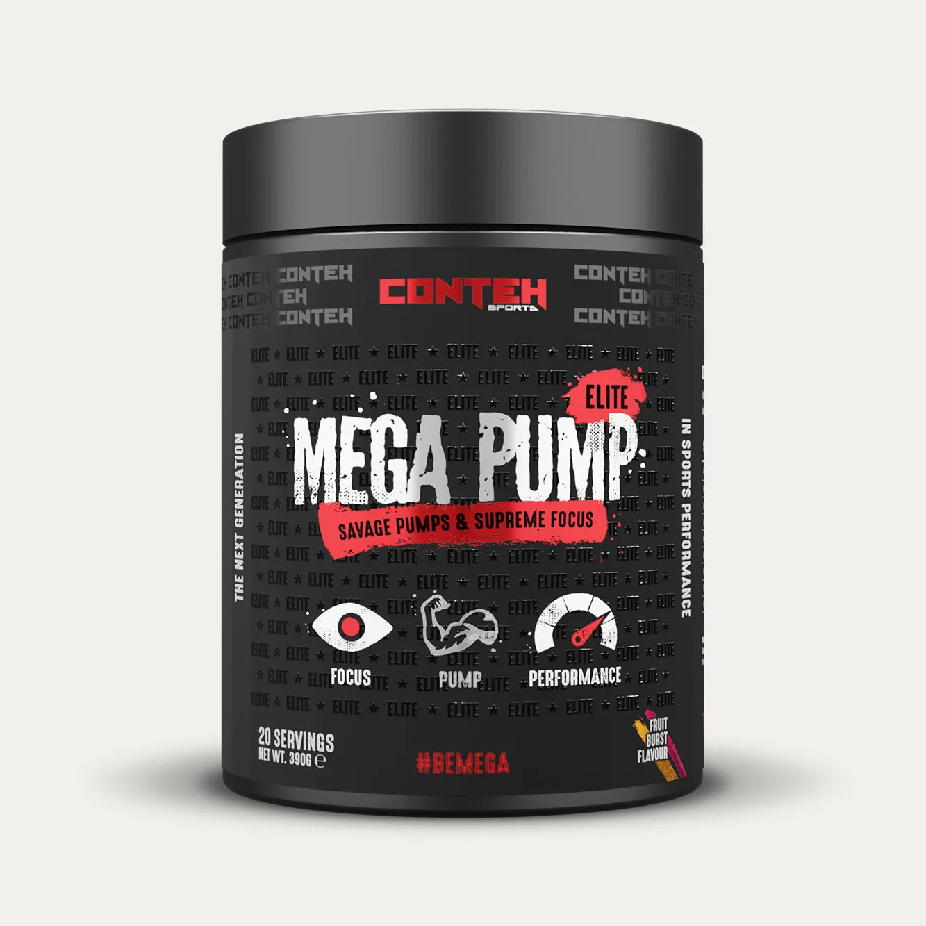 Conteh Sports Mega Pump Elite pre-workout koffeinfri Grape