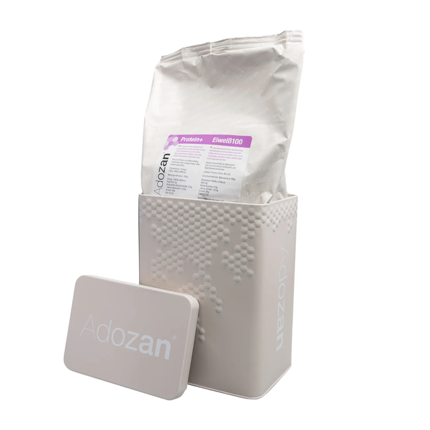 Adozan opbevaringsboks 1 kg beige metal