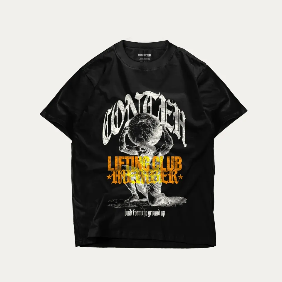 Conteh Sports Atlas T-shirt sort oversized 240gsm