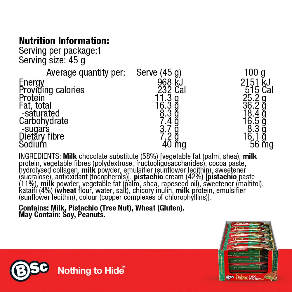 BSc Dubai Chocolate Proteinbar 25-pak