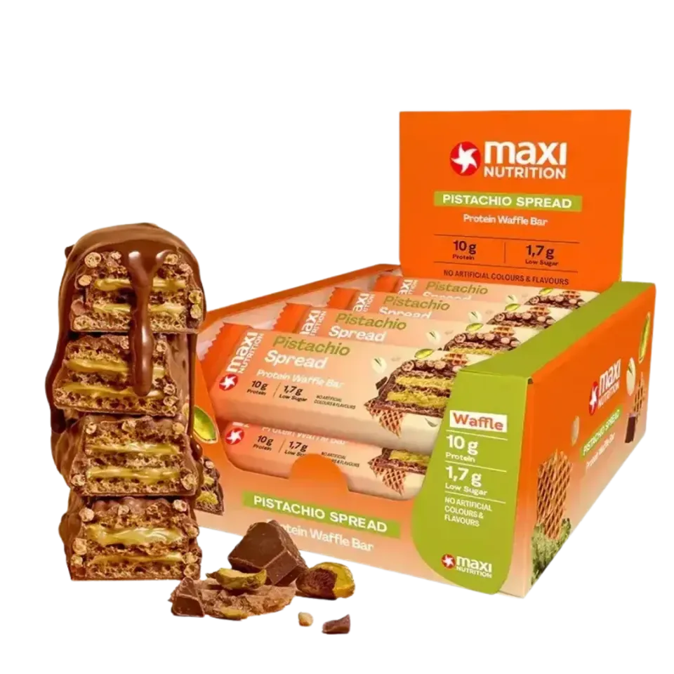MaxiNutrition vaffel proteinbar pistacie 12x39g 10g protein