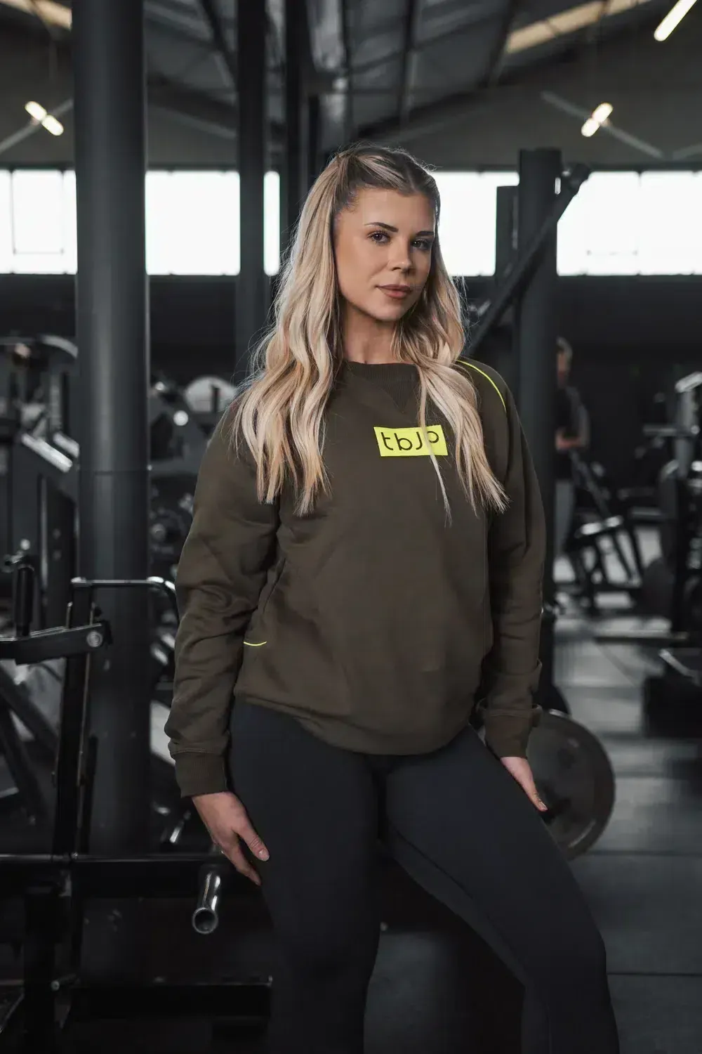 Trained by JP Raglan Sweater taupe lime sweatshirt