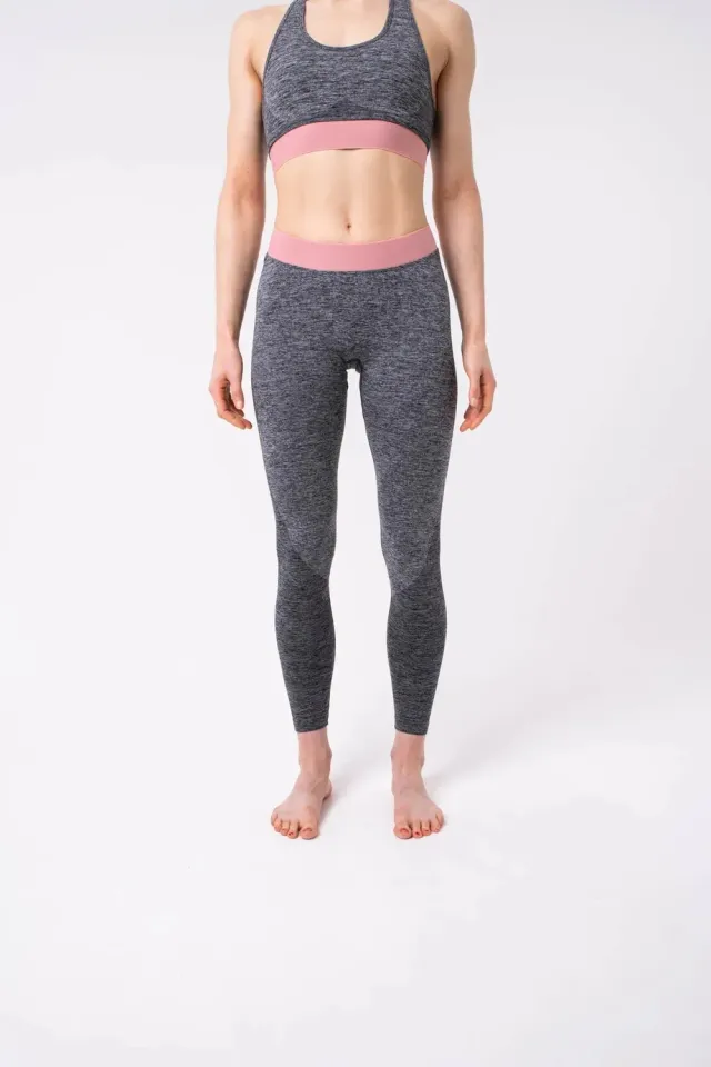 MaxiNutrition Knit træningsleggings grå/peach ankel