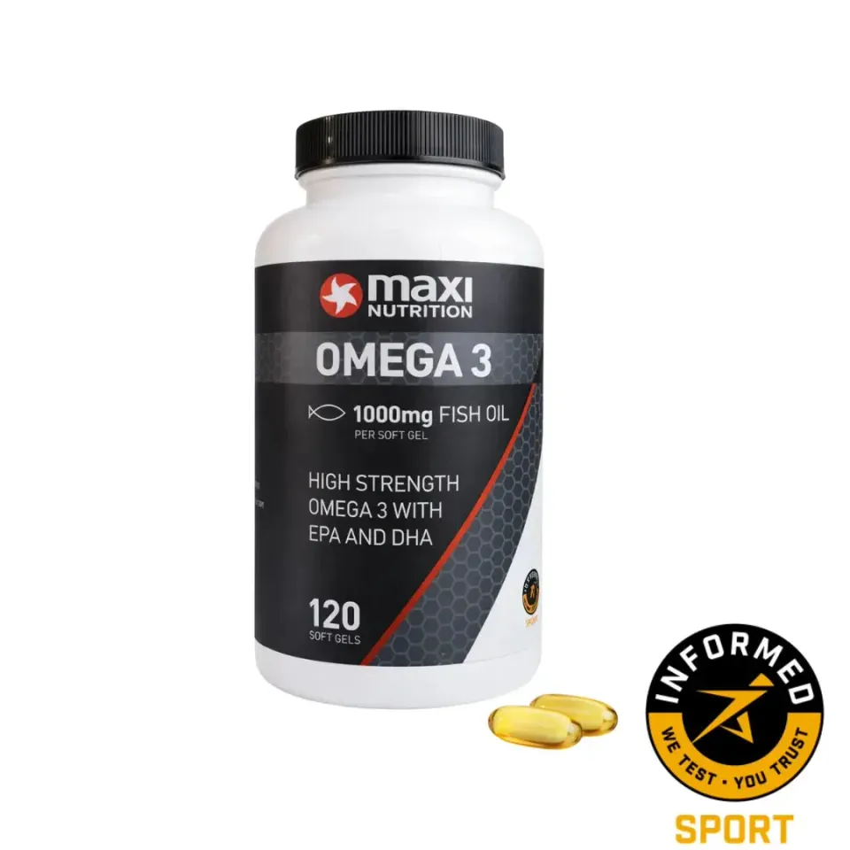 MaxiNutrition Omega 3 1000mg fiskeolie kapsler 120 stk EPA DHA