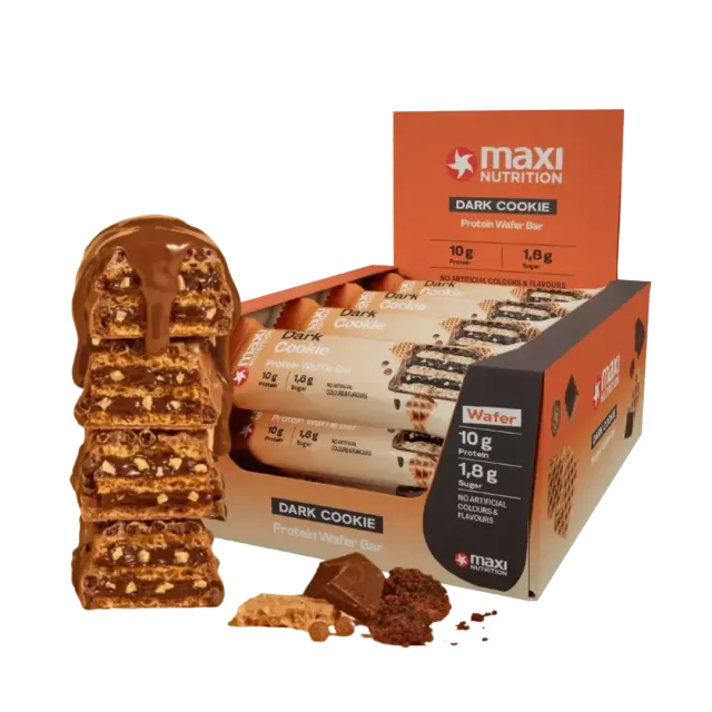 MaxiNutrition Waffle proteinbar dark cookie 12x39g 10g