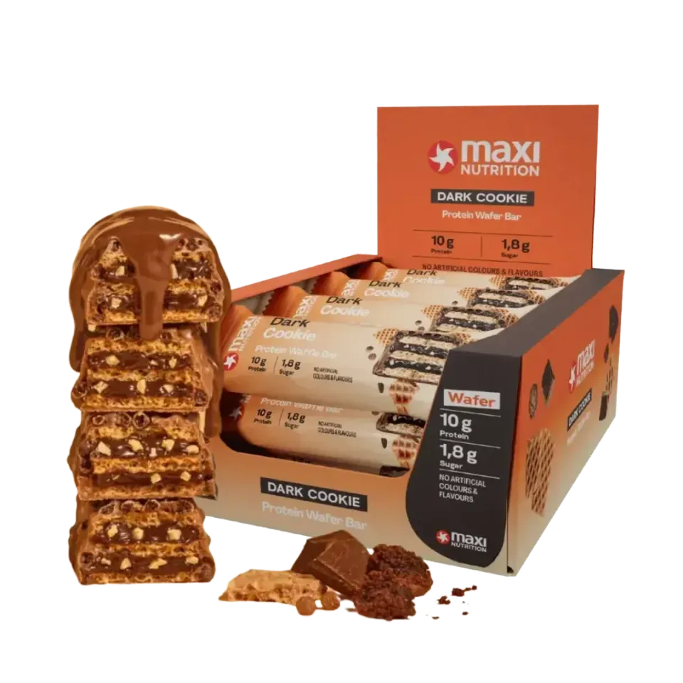 MaxiNutrition Waffle proteinbar dark cookie 12x39g 10g