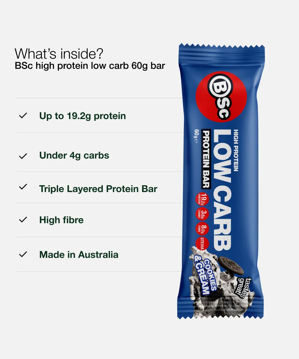 BSc High Protein Low Carb Bar 12 pak proteinbar 60g lowcarb