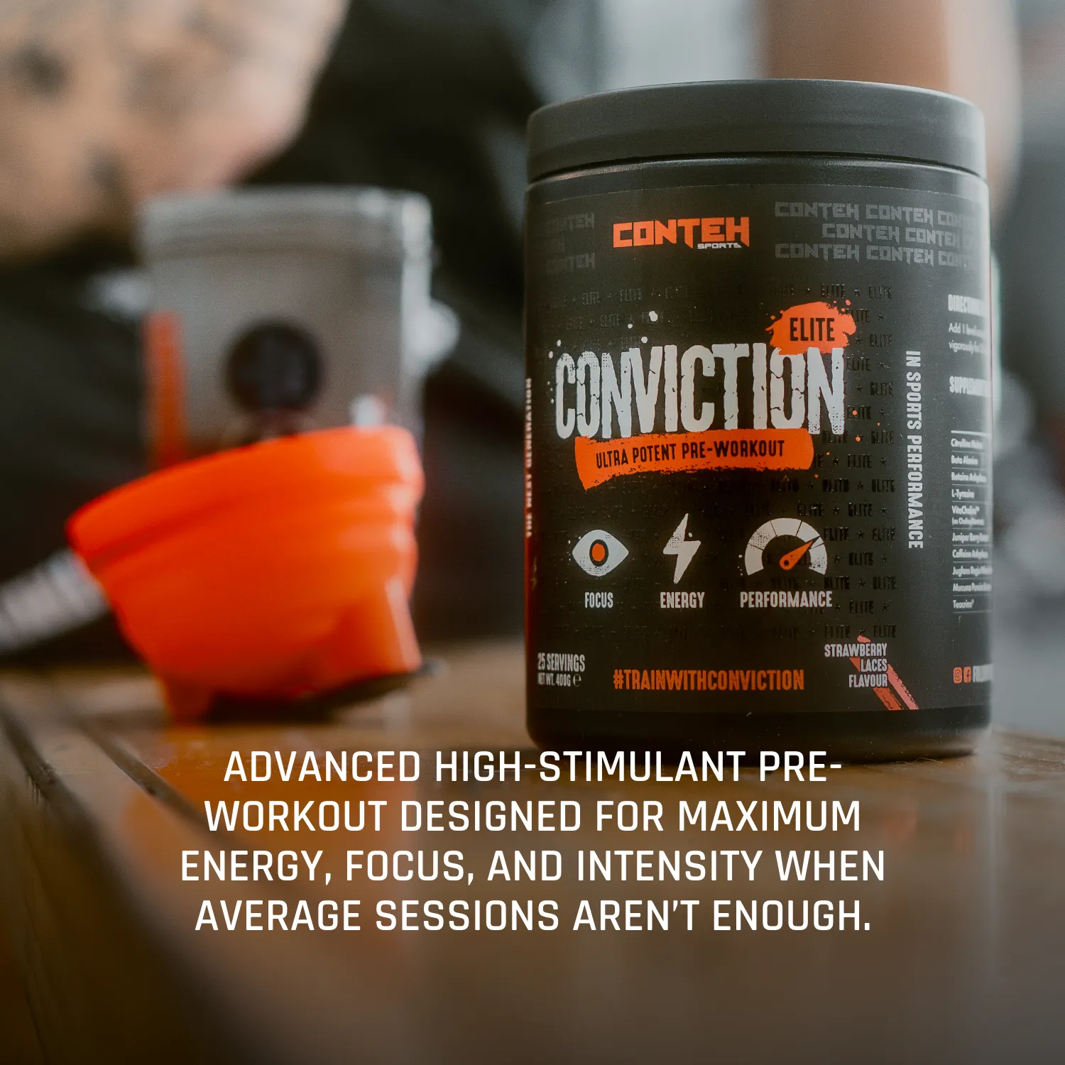 Conteh Sports Conviction Elite Pre-Workout Candy Apple 350mg koffein