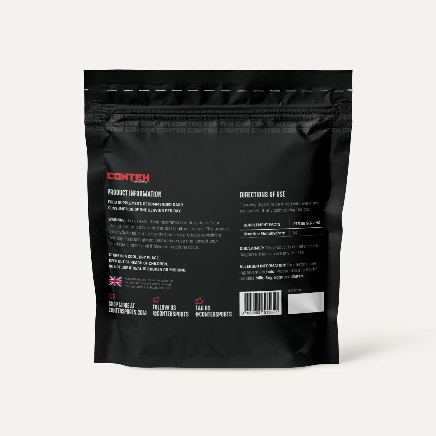 Conteh Sports Creatine Monohydrate kreatin pulver 1 kg