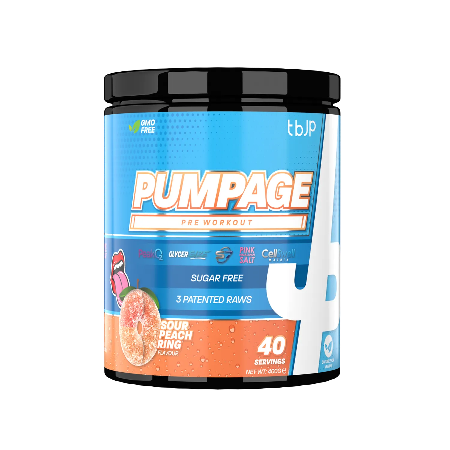 Trained by JP Pumpage stim-fri pre workout 10 g scoop