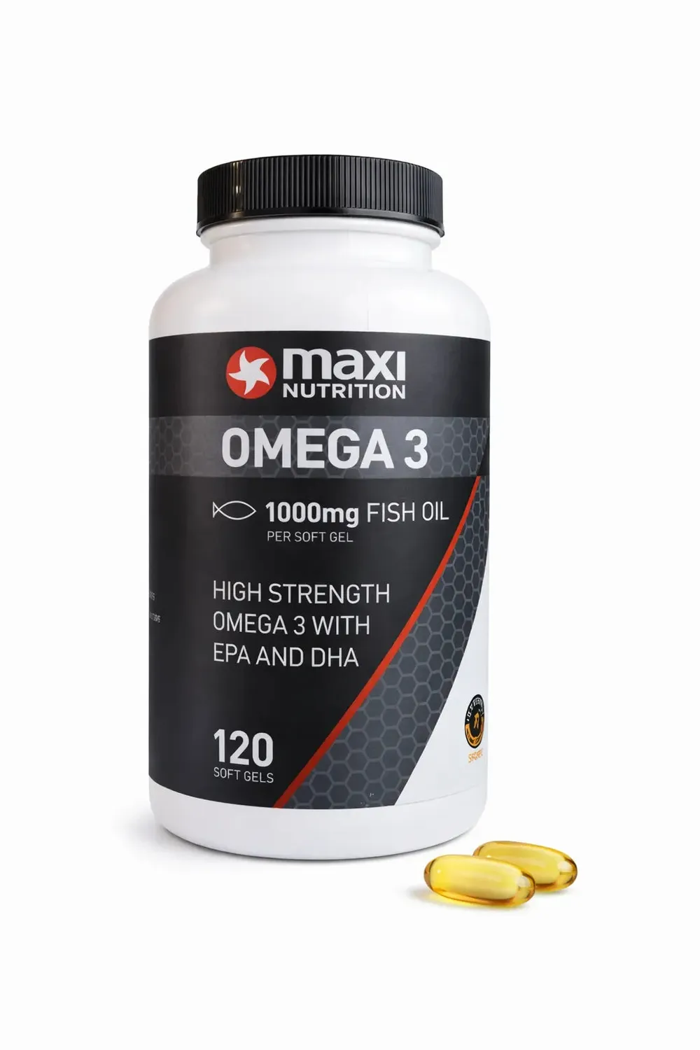 MaxiNutrition Omega 3 1000mg fiskeolie kapsler 120 stk EPA DHA