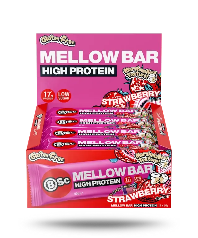 BSc Mellow Proteinbar 50g Strawberry HASTA-testet 17g