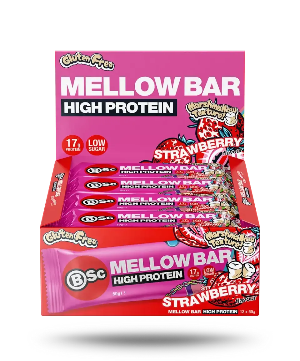 BSc Mellow Proteinbar 50g Strawberry HASTA-testet 17g