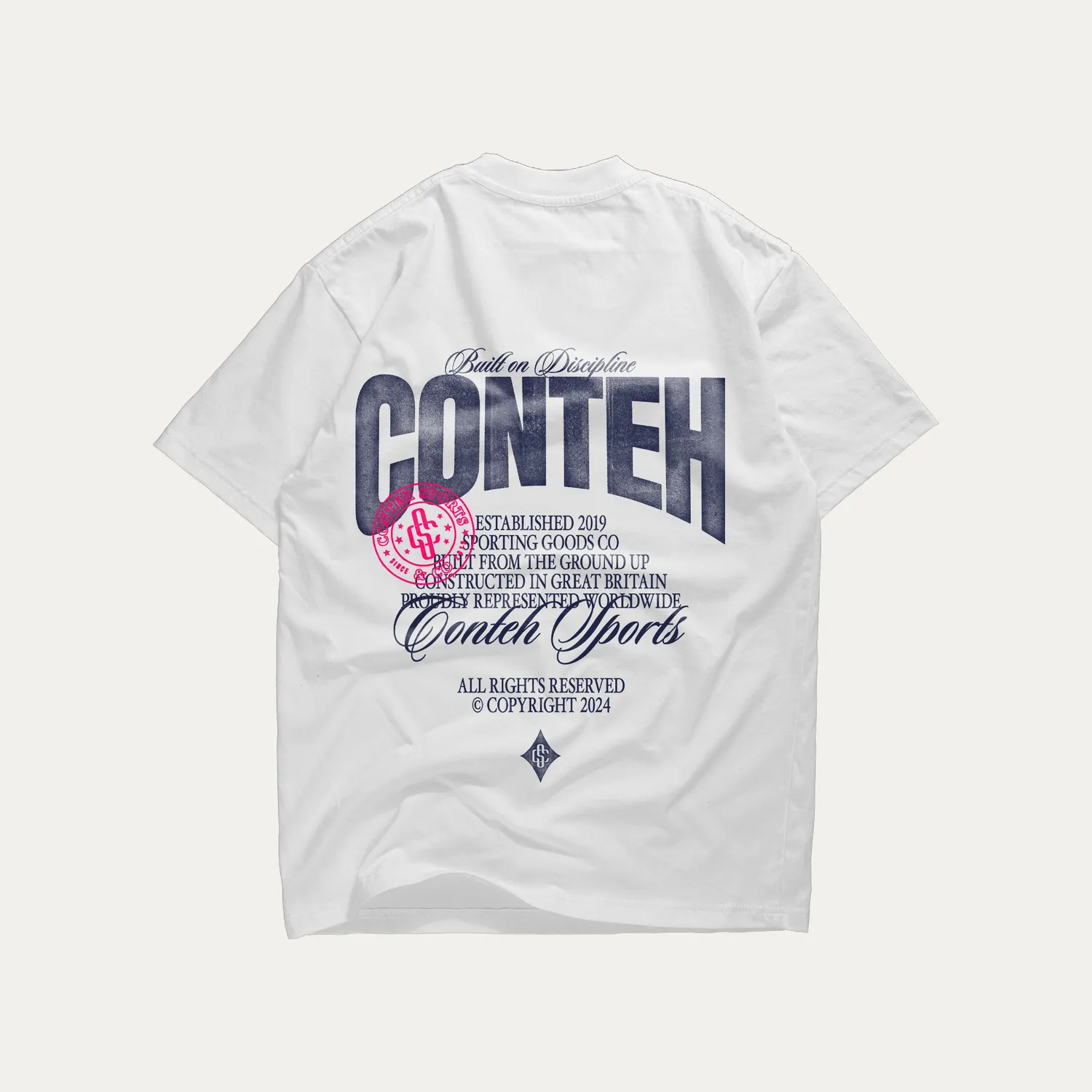 Conteh Sports Built on Discipline t-shirt hvid oversized bomuld