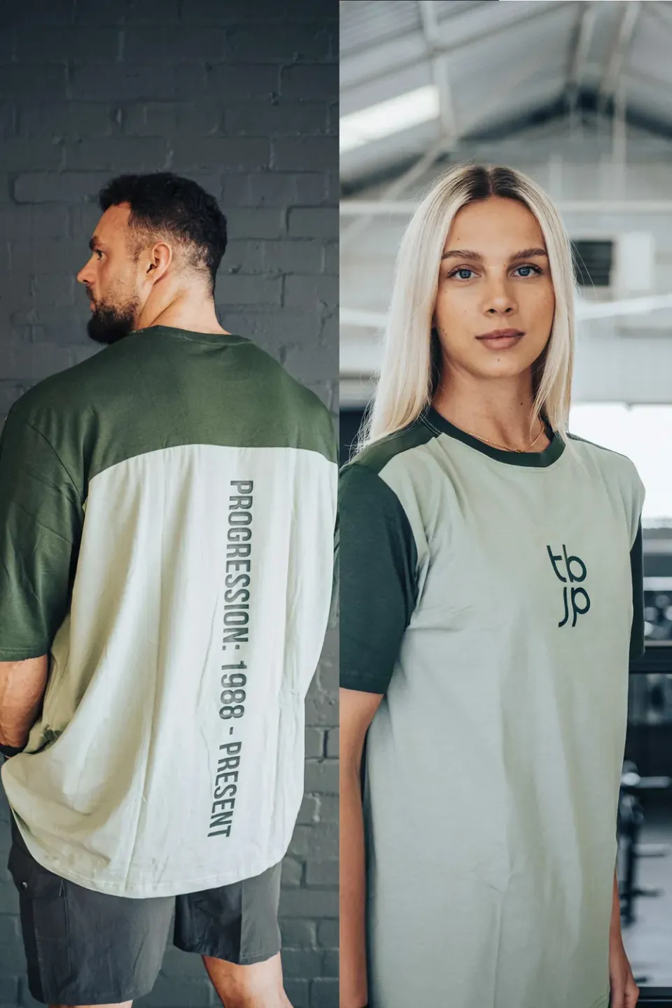 Trained by JP Set In Sleeve T-shirt Sage Pine bomuld