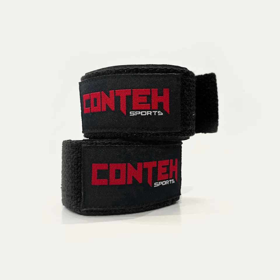 Conteh Sports Lifting Straps træningsstropper Sort bomuld
