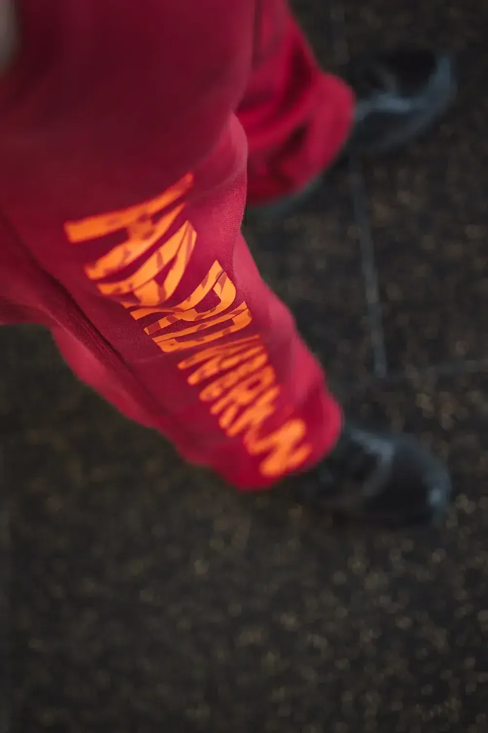 Trained by JP Hard Work Wins joggers deep red bomuld