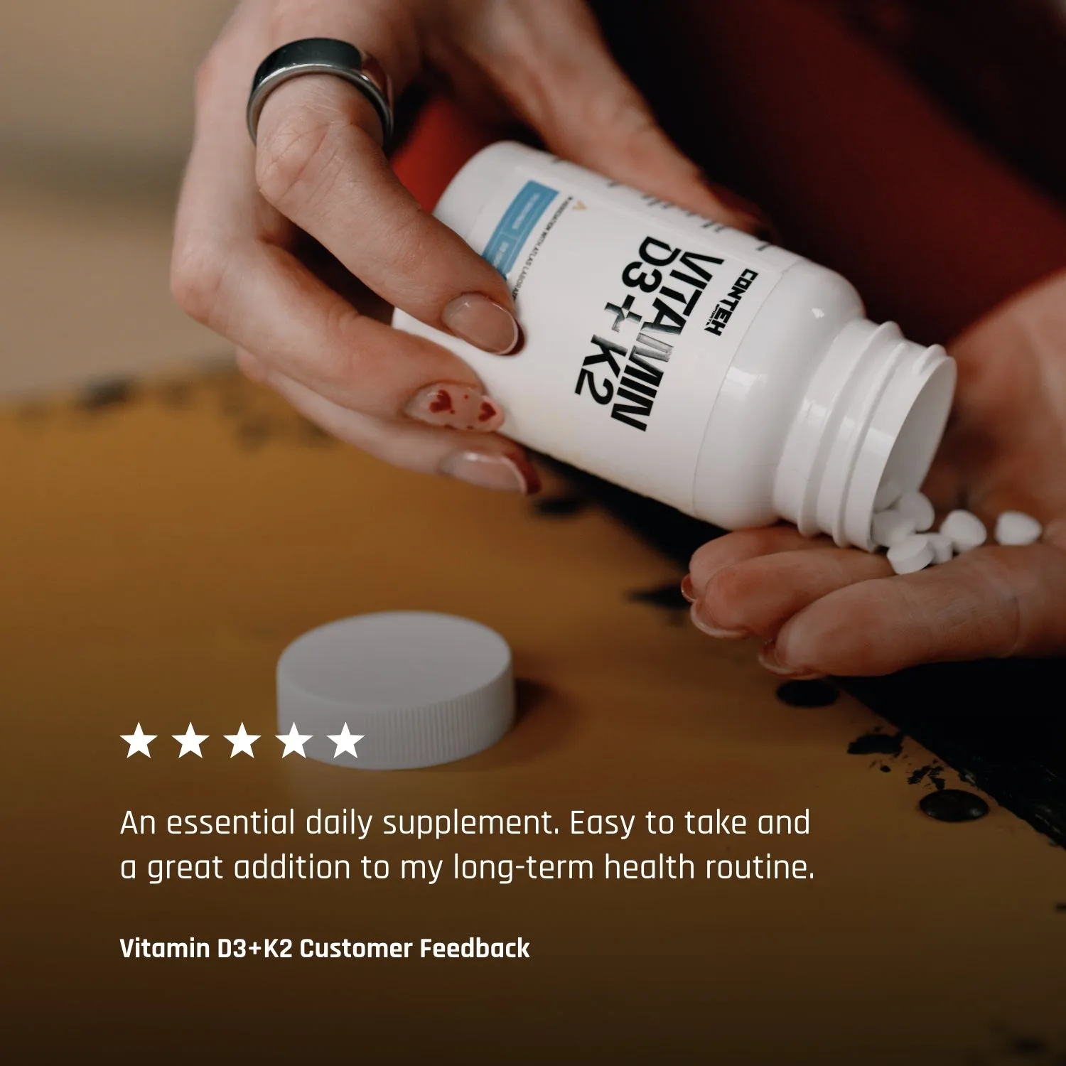 Conteh Sports D3+K2 vitamin tabletter 5000 IU MK-7 BioPerine