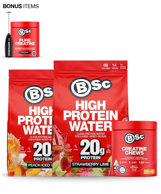 BSc Protein Water bundle jordbær lime og fersken 2-pak