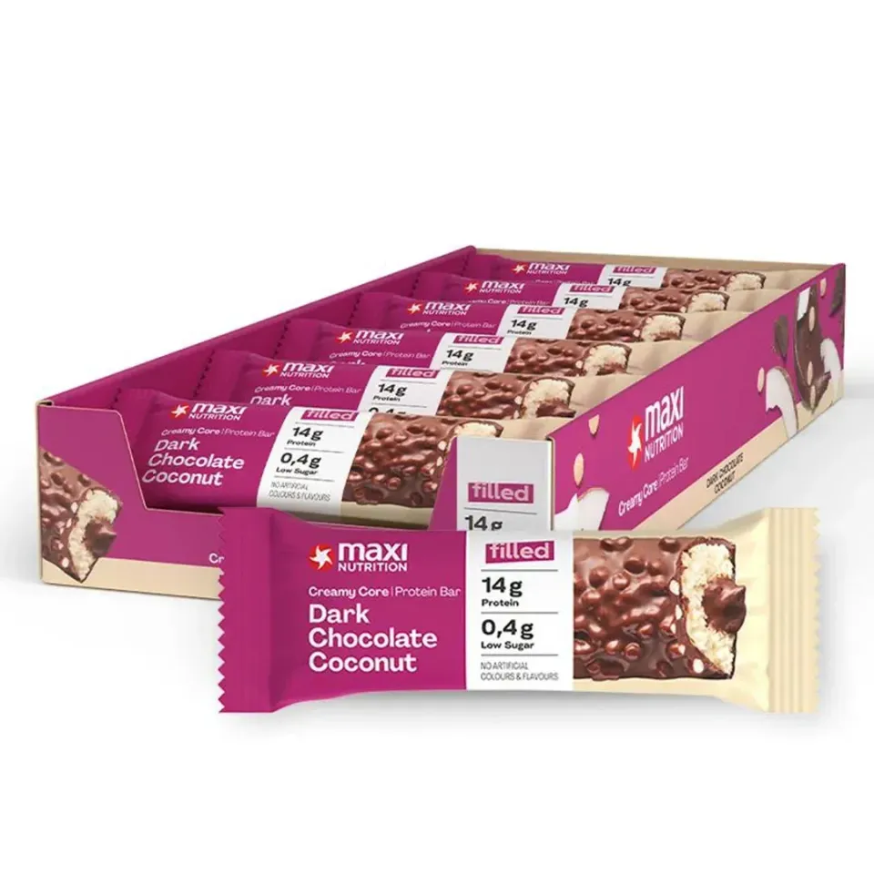 MaxiNutrition Creamy Core proteinbar dark chocolate coconut 12x45g