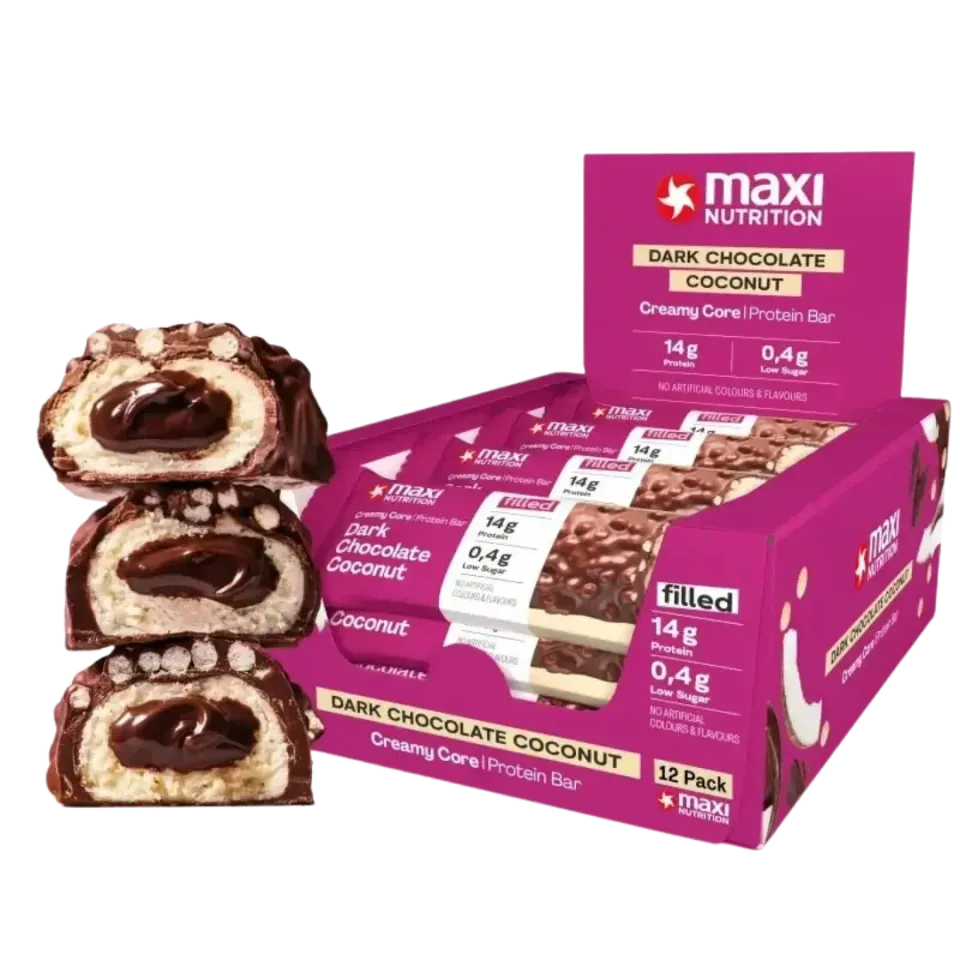 MaxiNutrition Creamy Core proteinbar hasselnød 12x45g lav sukker
