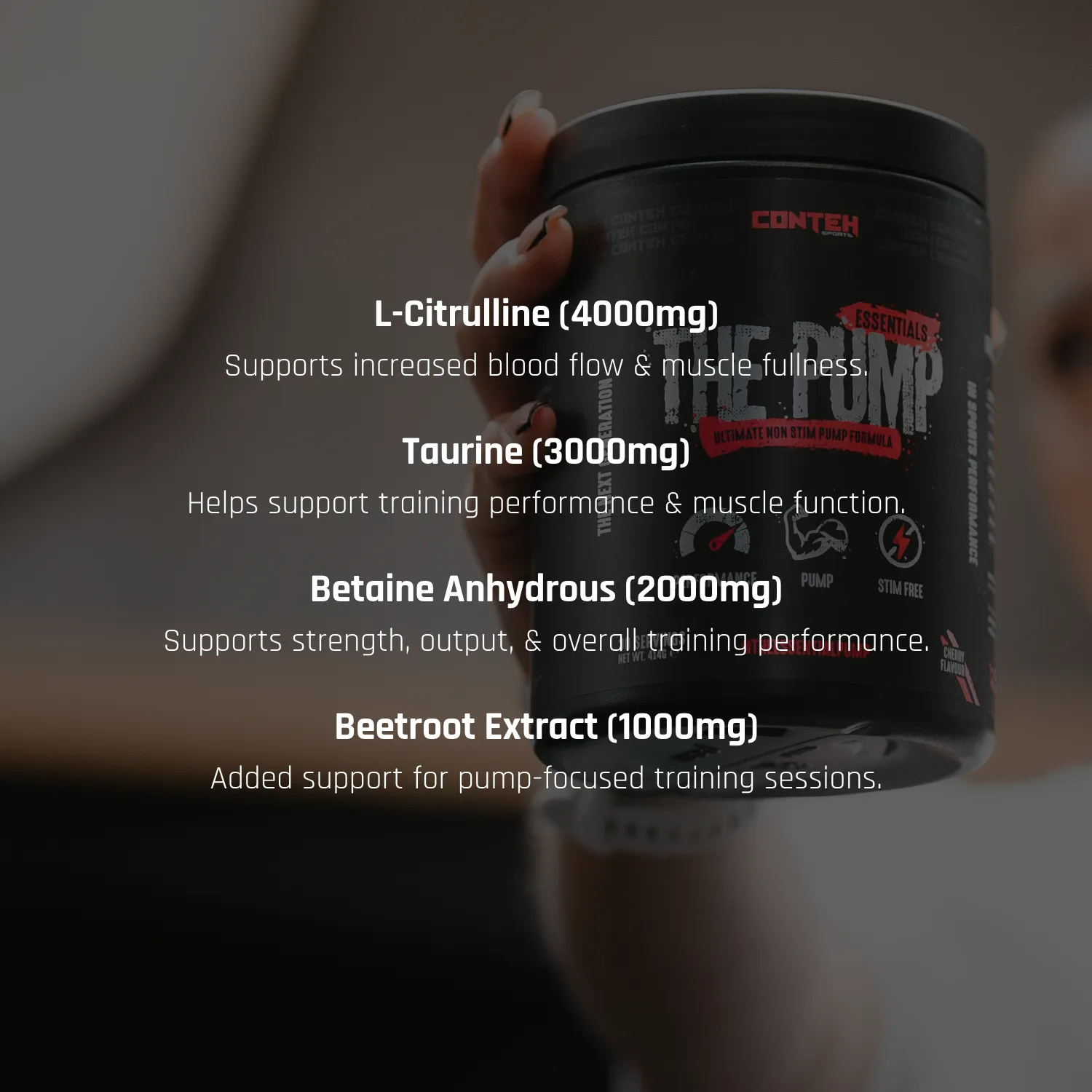 Conteh Sports The Pump pre-workout cherry pumpformel