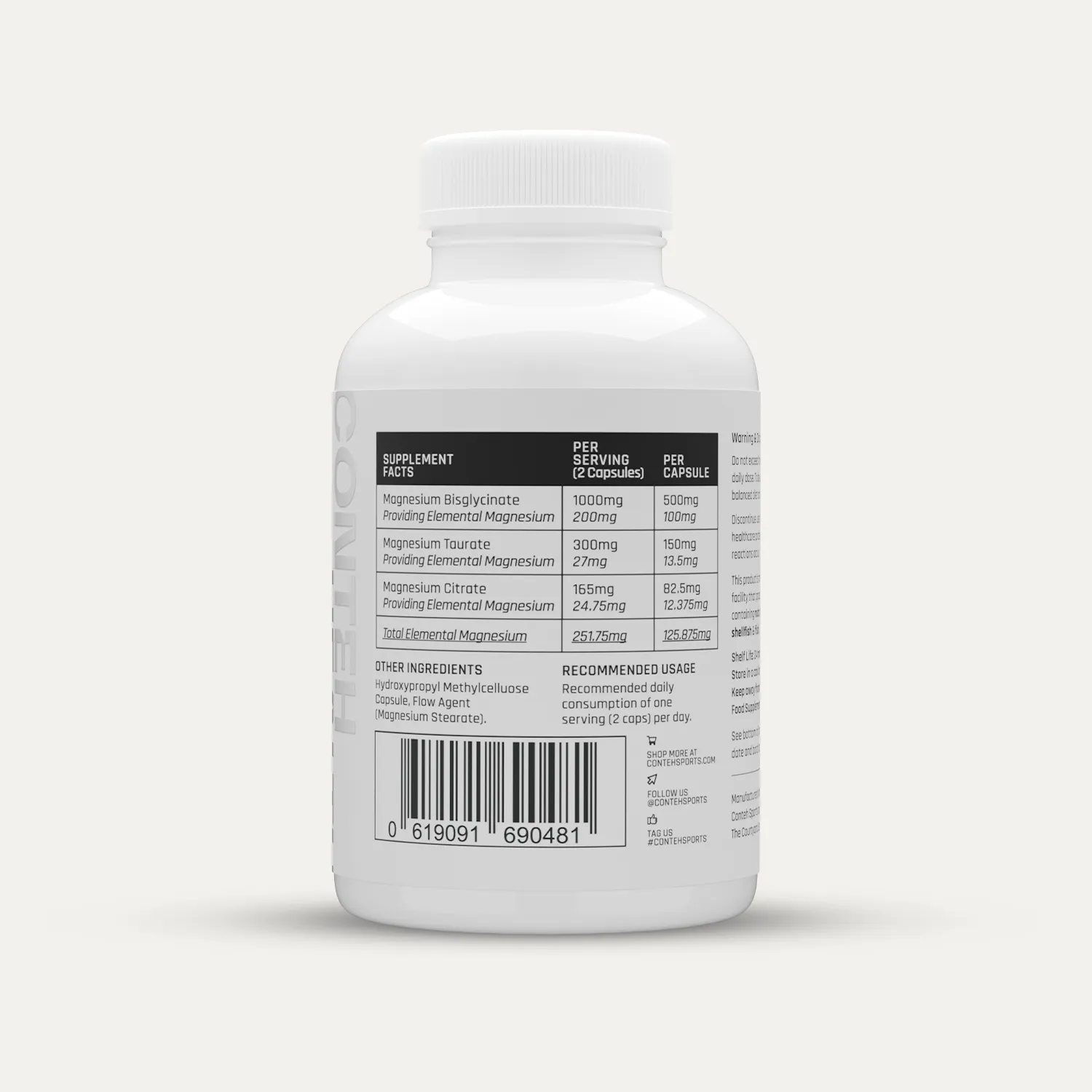 Conteh Sports Magnesium kapsler 3 former 251mg