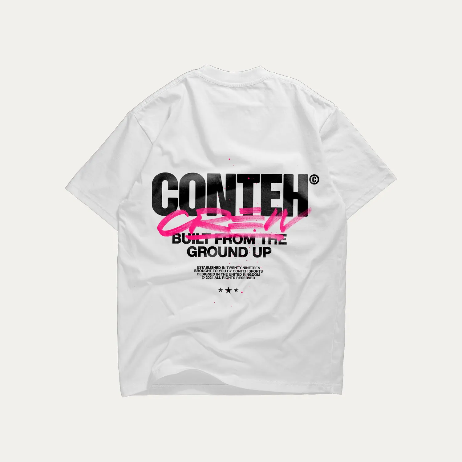 Conteh Sports Crew T-shirt hvid oversized bomuld