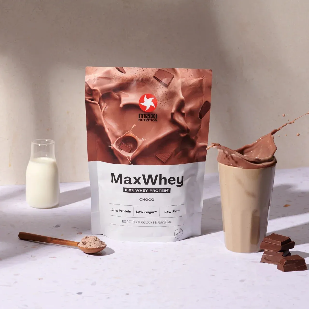 MaxiNutrition MaxWhey proteinpulver chokolade 7g BCAA