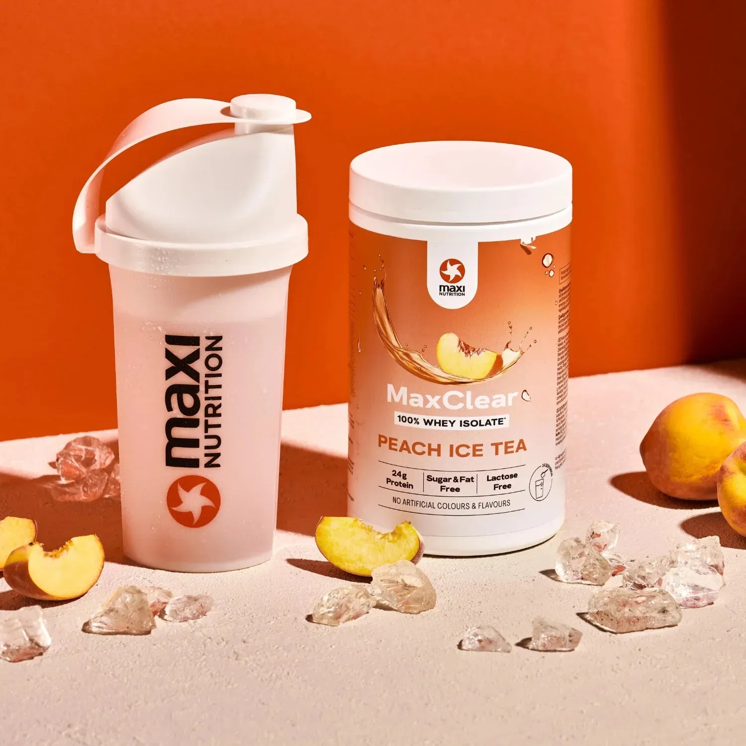 MaxiNutrition MaxClear clear whey isolate peach iced tea 420g